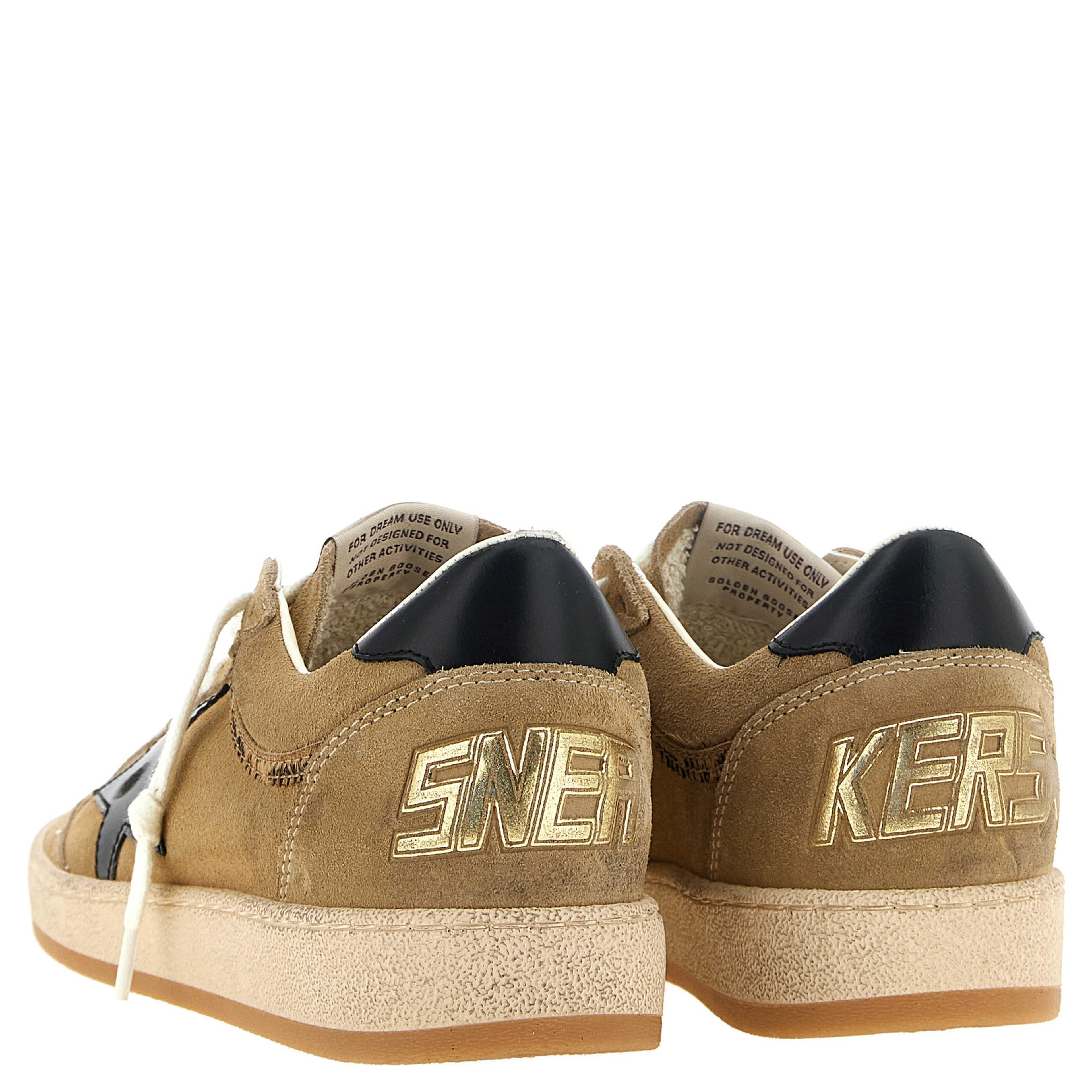 Beige Cowhide Low Top Sneakers