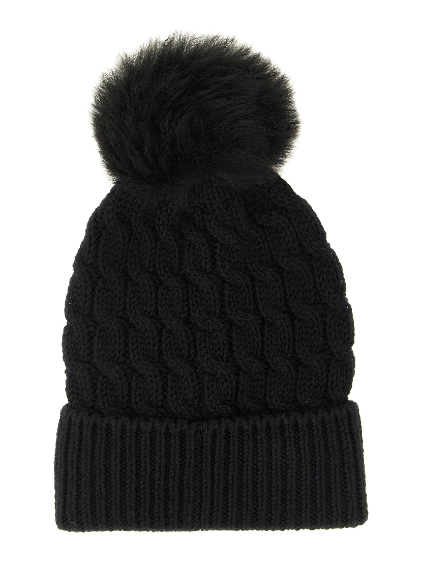 Black Virgin Wool Beanie