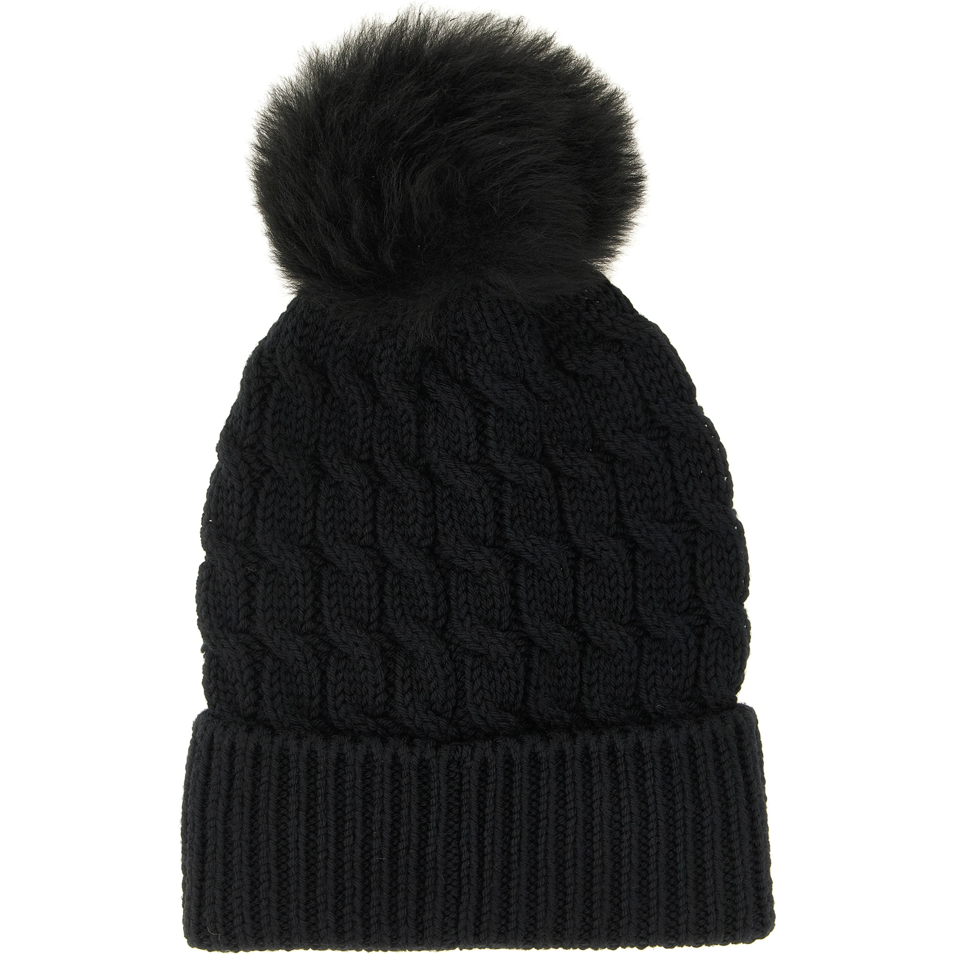 Black Virgin Wool Beanie