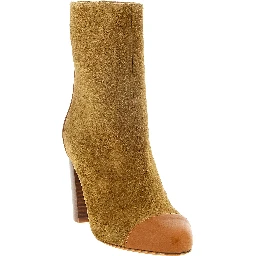 Beige Calfskin Ankle Boots
