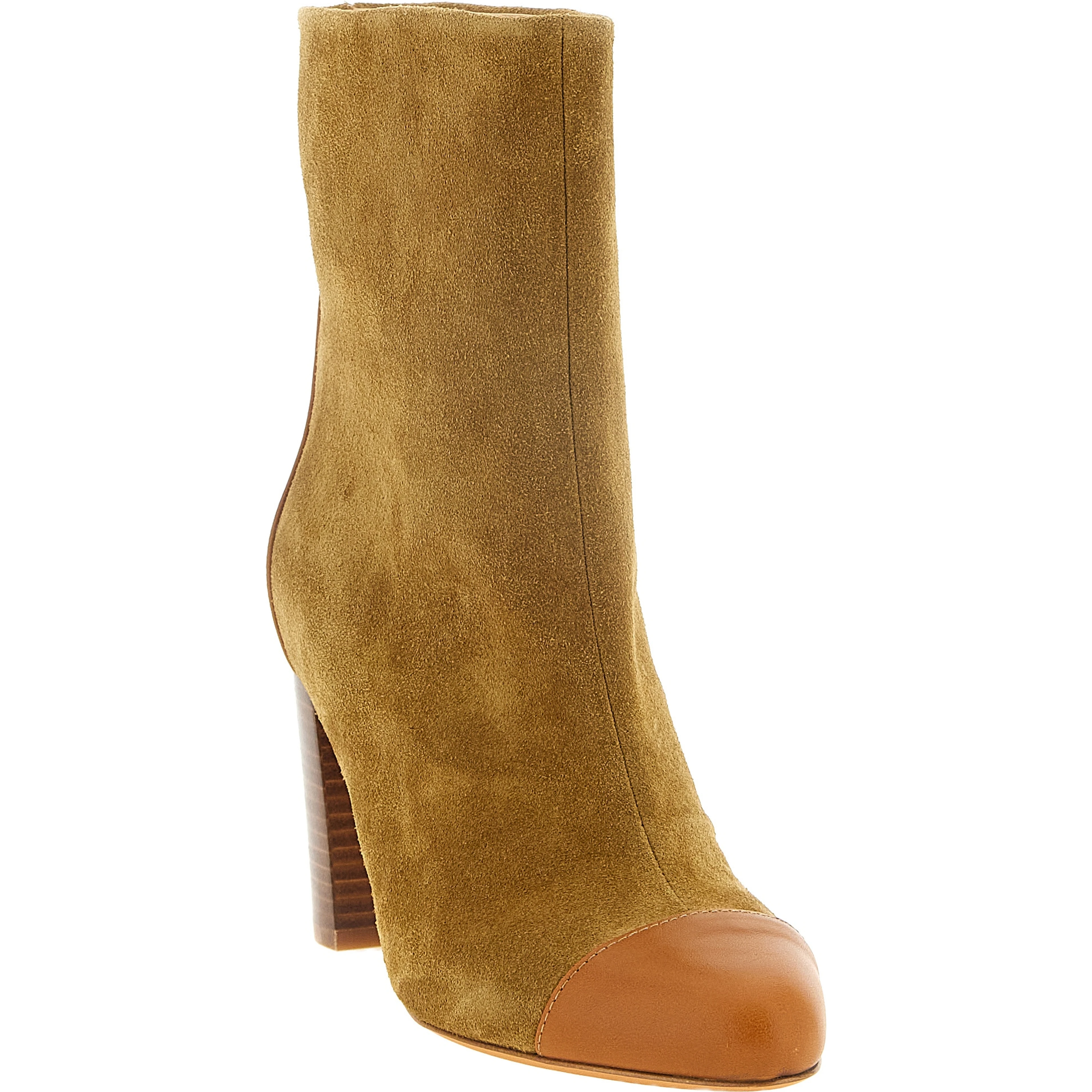 Beige Calfskin Ankle Boots