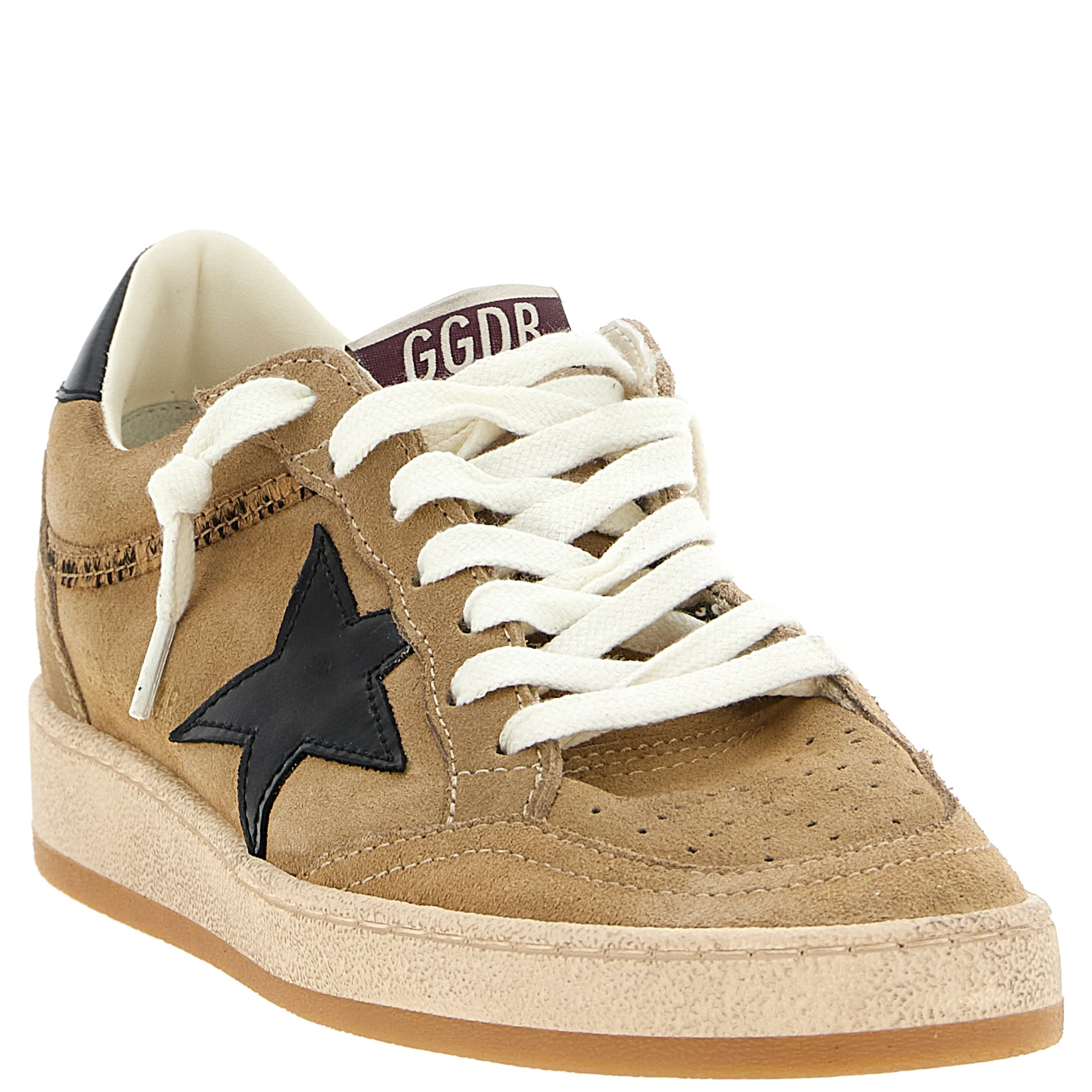Beige Cowhide Low Top Sneakers