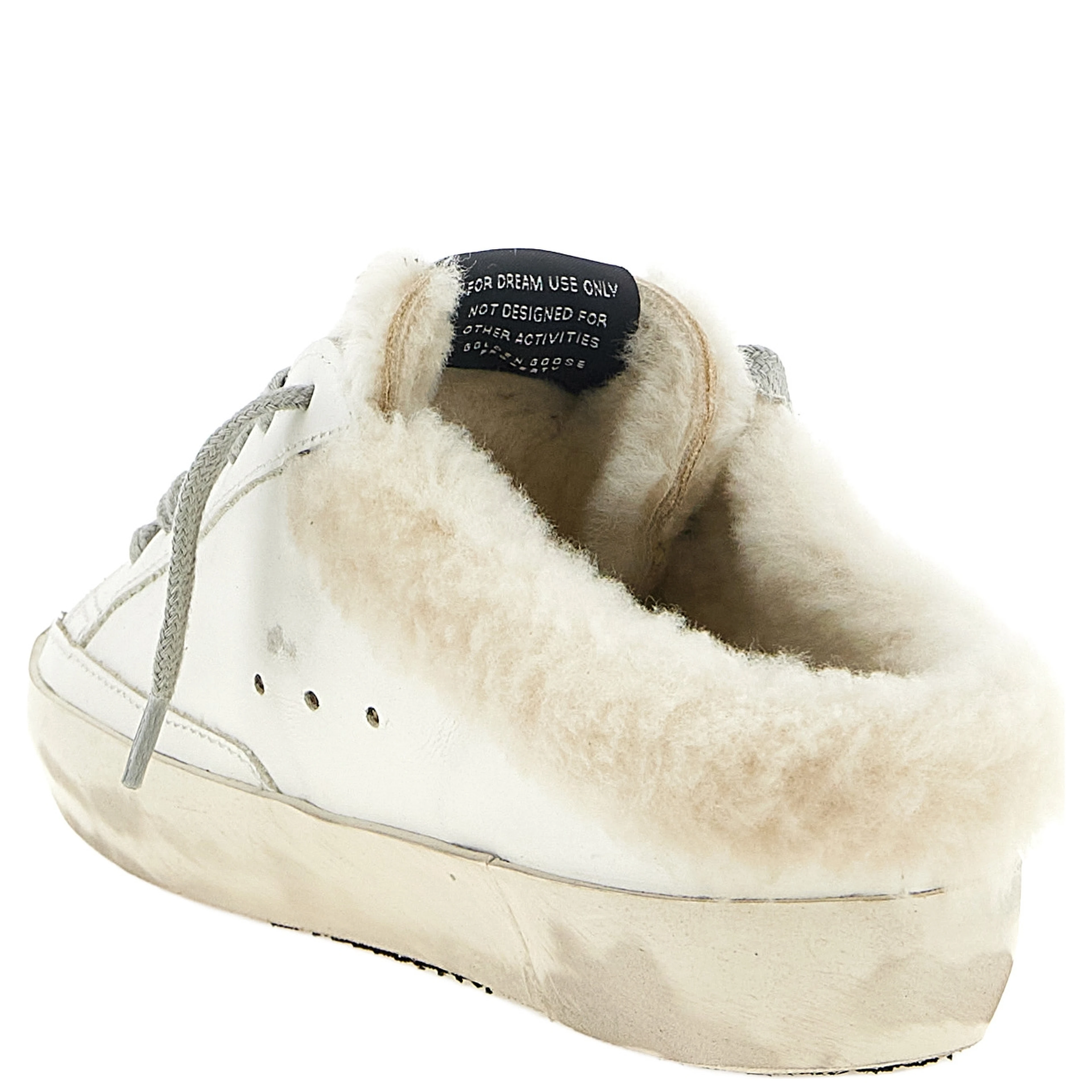 White Leather Slides