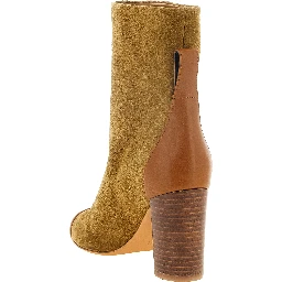 Beige Calfskin Ankle Boots