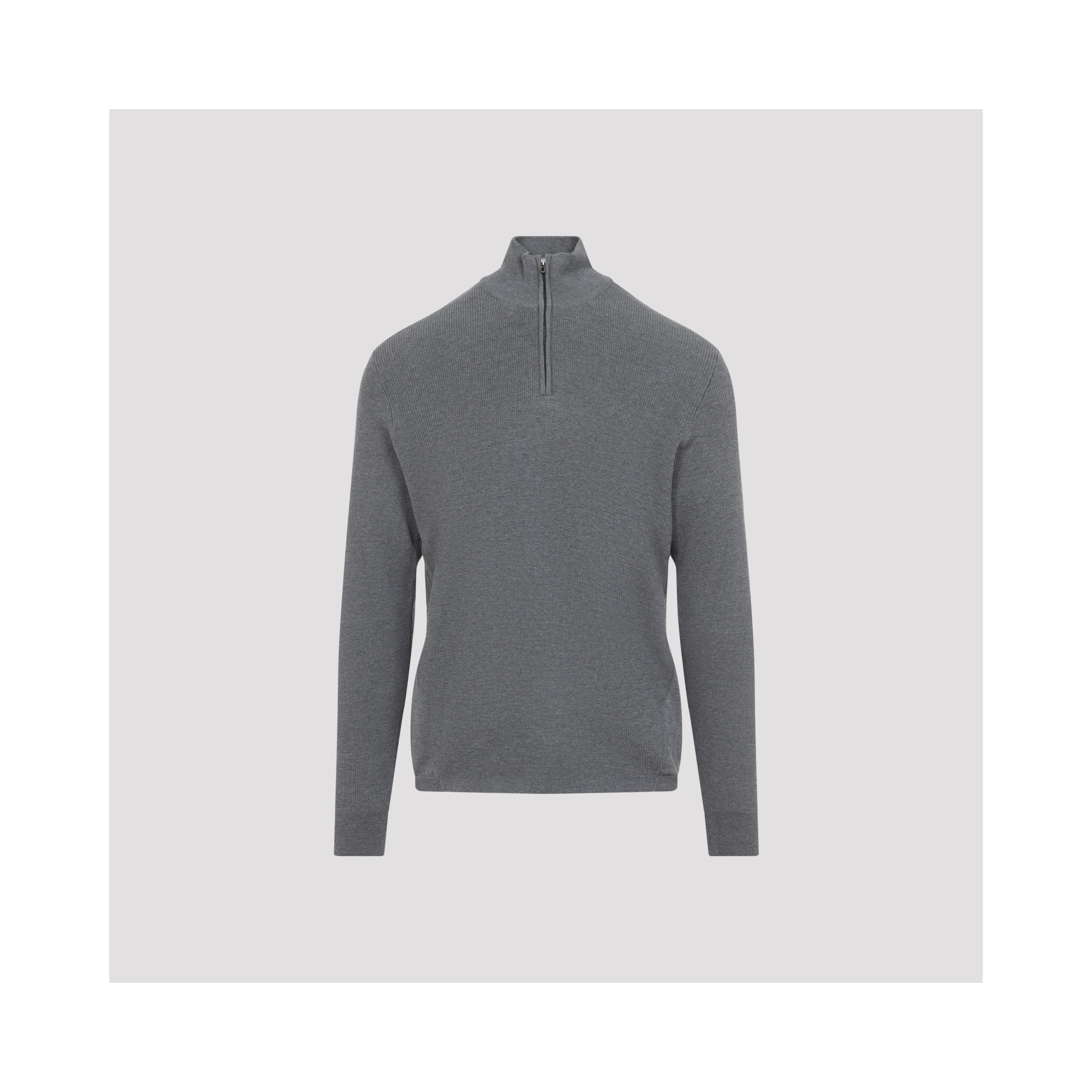WAFFLE HALF ZIP TURTLENECK