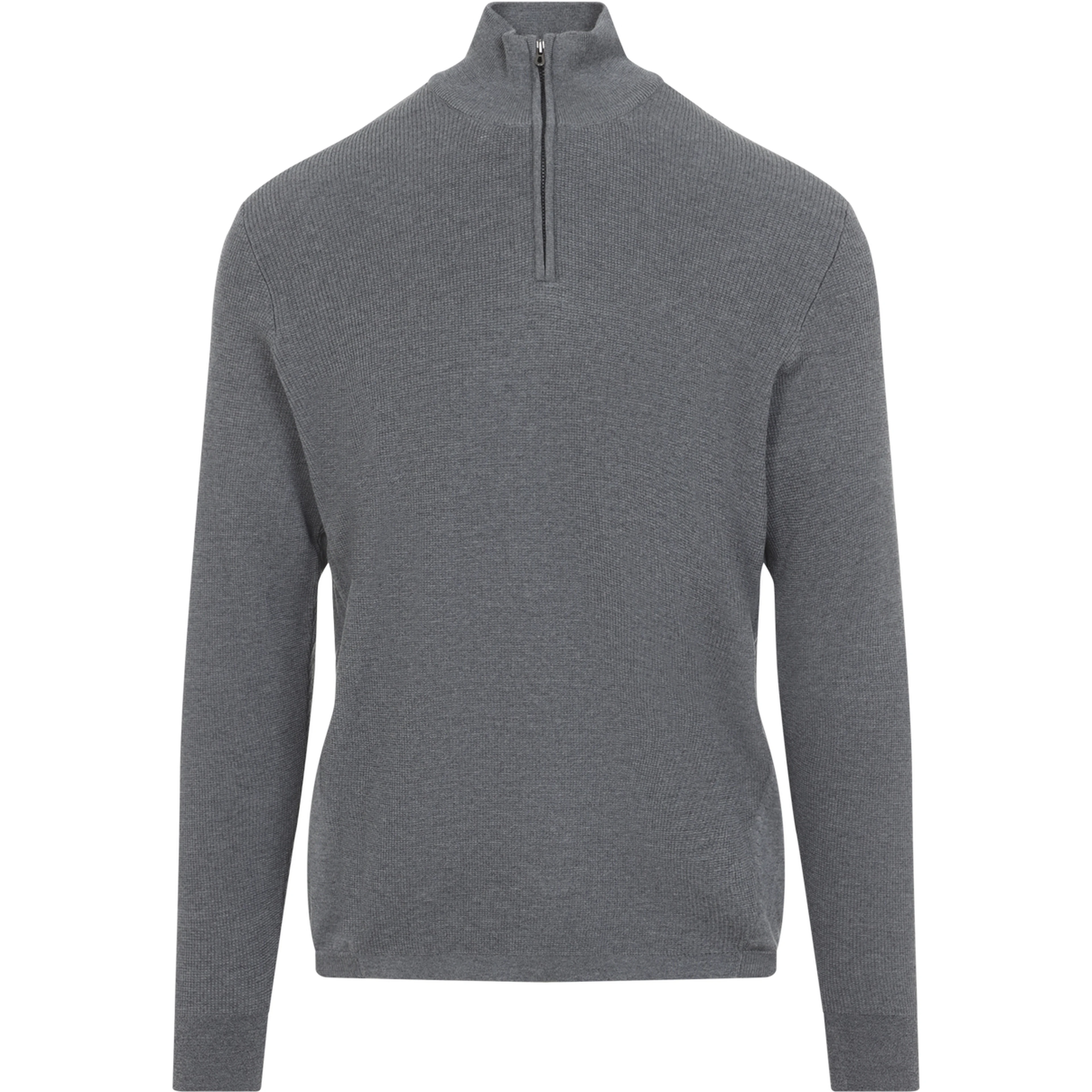 WAFFLE HALF ZIP TURTLENECK
