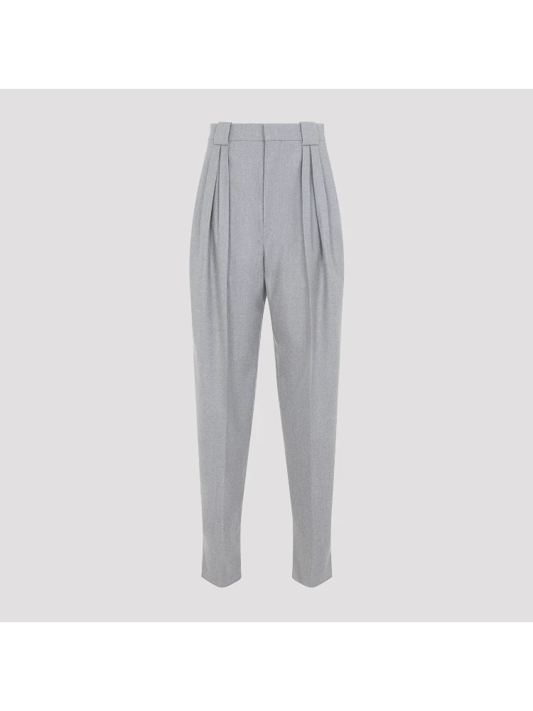 COMPACT WOOL TAPERED PANTS