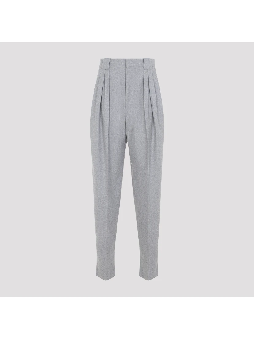 COMPACT WOOL TAPERED PANTS