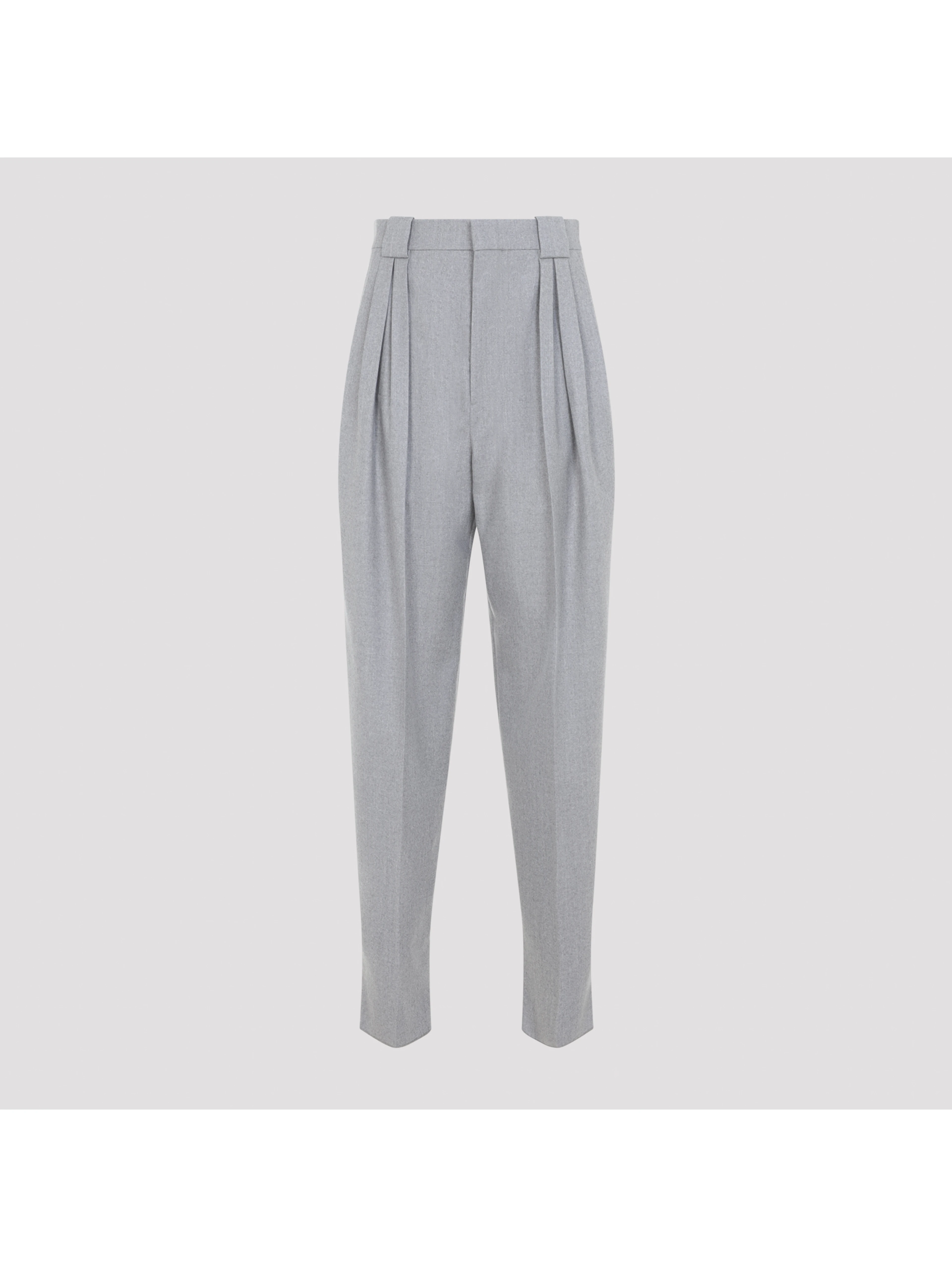 COMPACT WOOL TAPERED PANTS