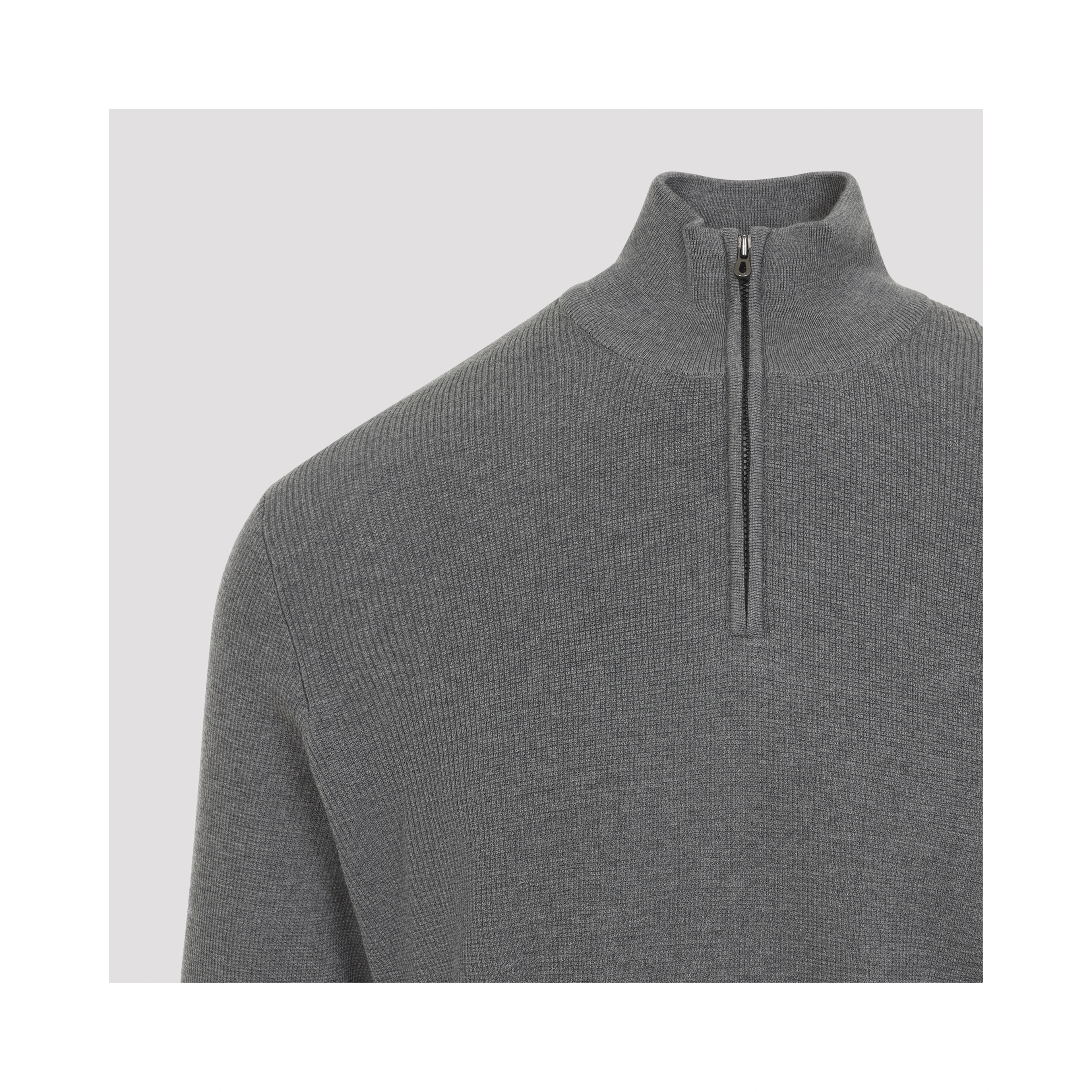 WAFFLE HALF ZIP TURTLENECK