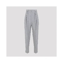 COMPACT WOOL TAPERED PANTS