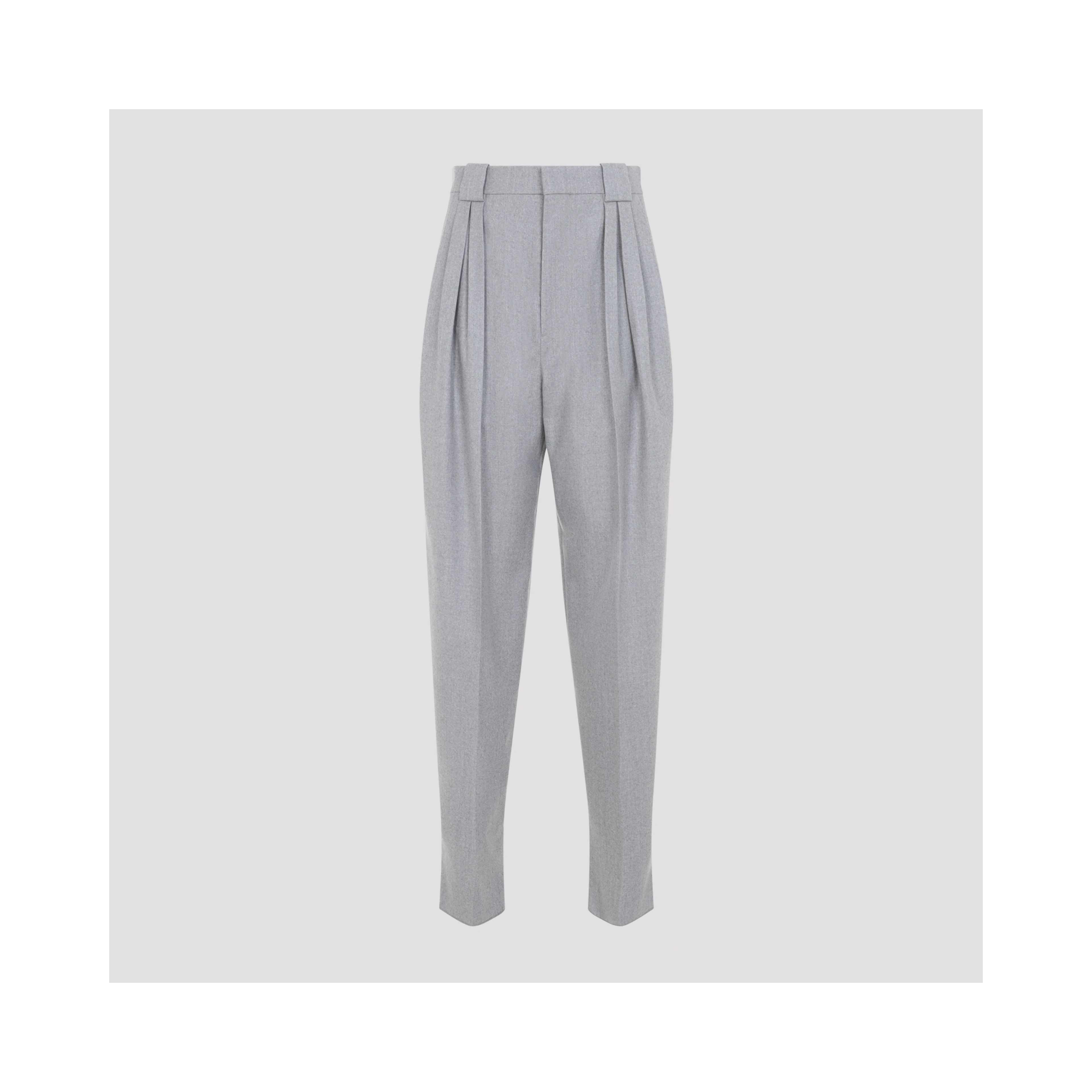 COMPACT WOOL TAPERED PANTS