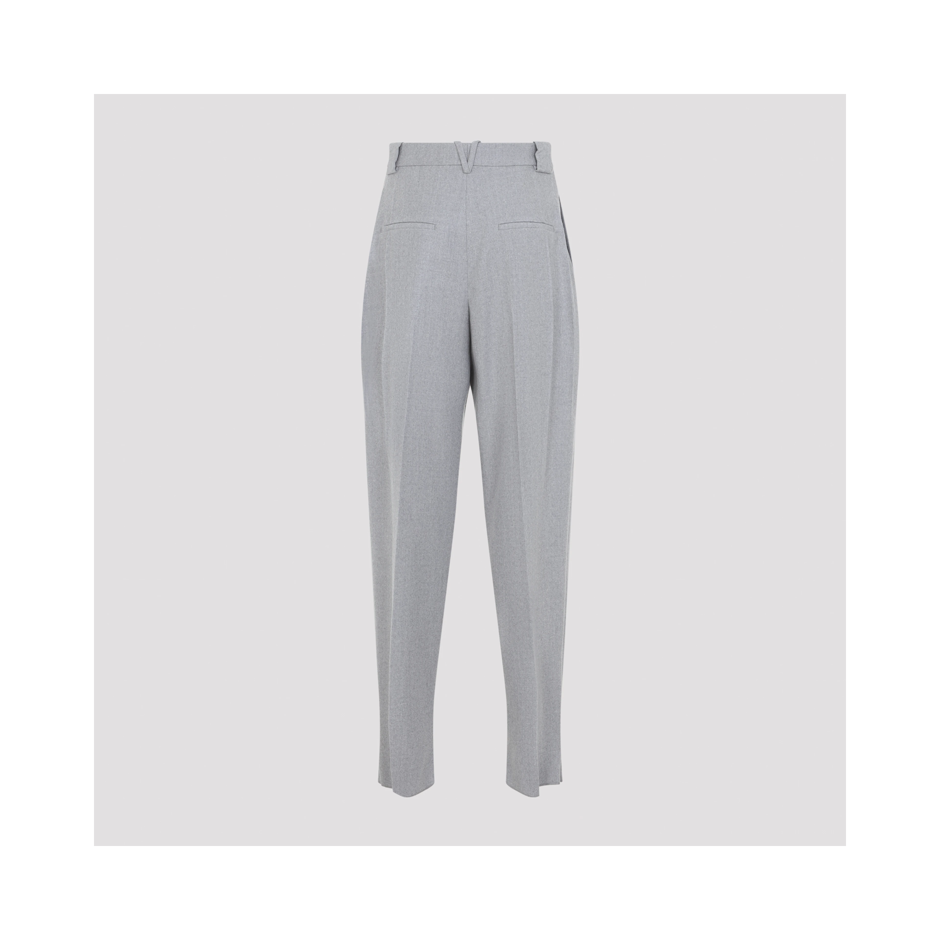 COMPACT WOOL TAPERED PANTS