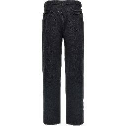 Black Cotton Straight-Leg Jeans