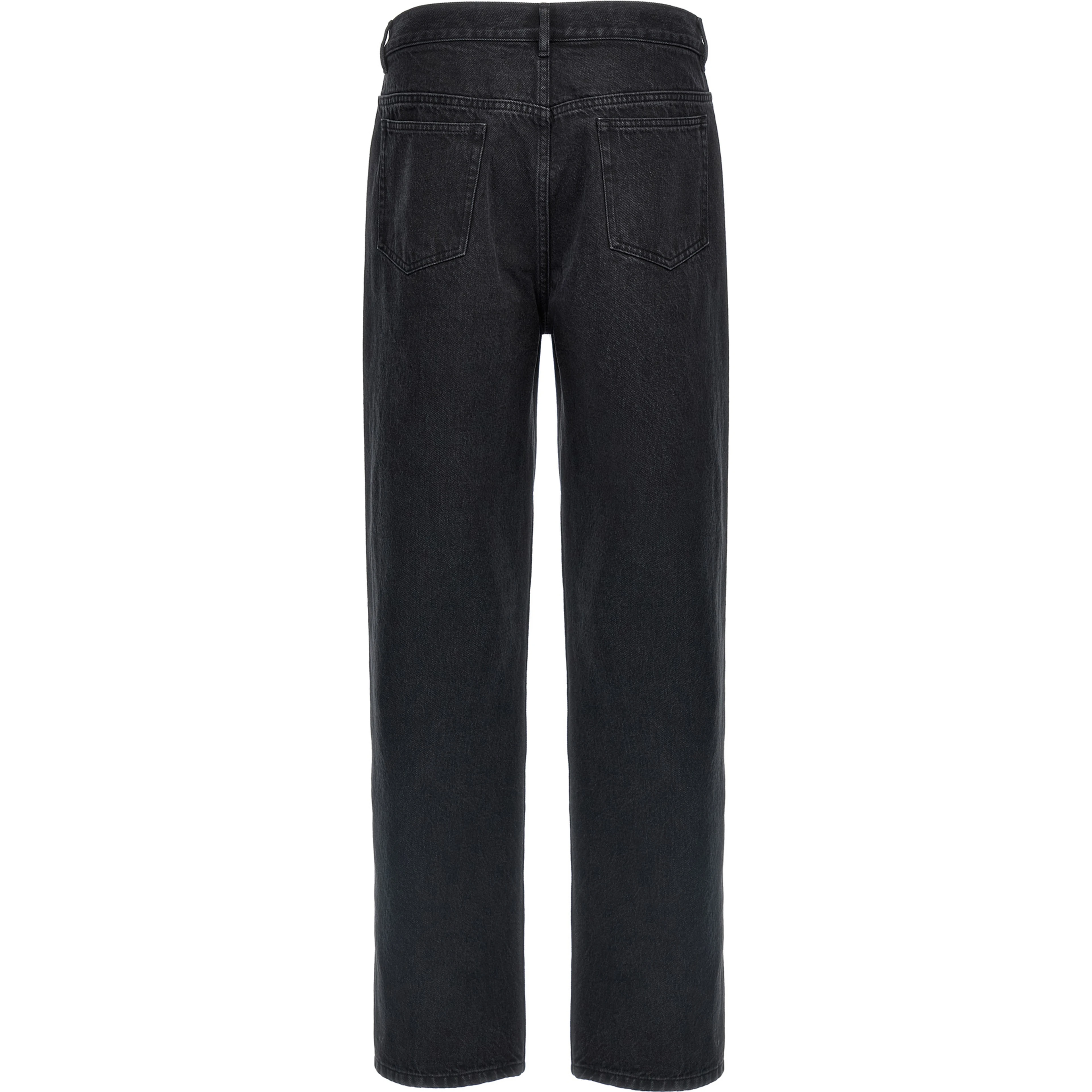 Black Cotton Straight-Leg Jeans