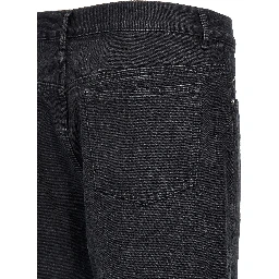 Black Cotton Straight-Leg Jeans