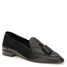 Black Calf Leather Bos Taurus Slip-On Loafers