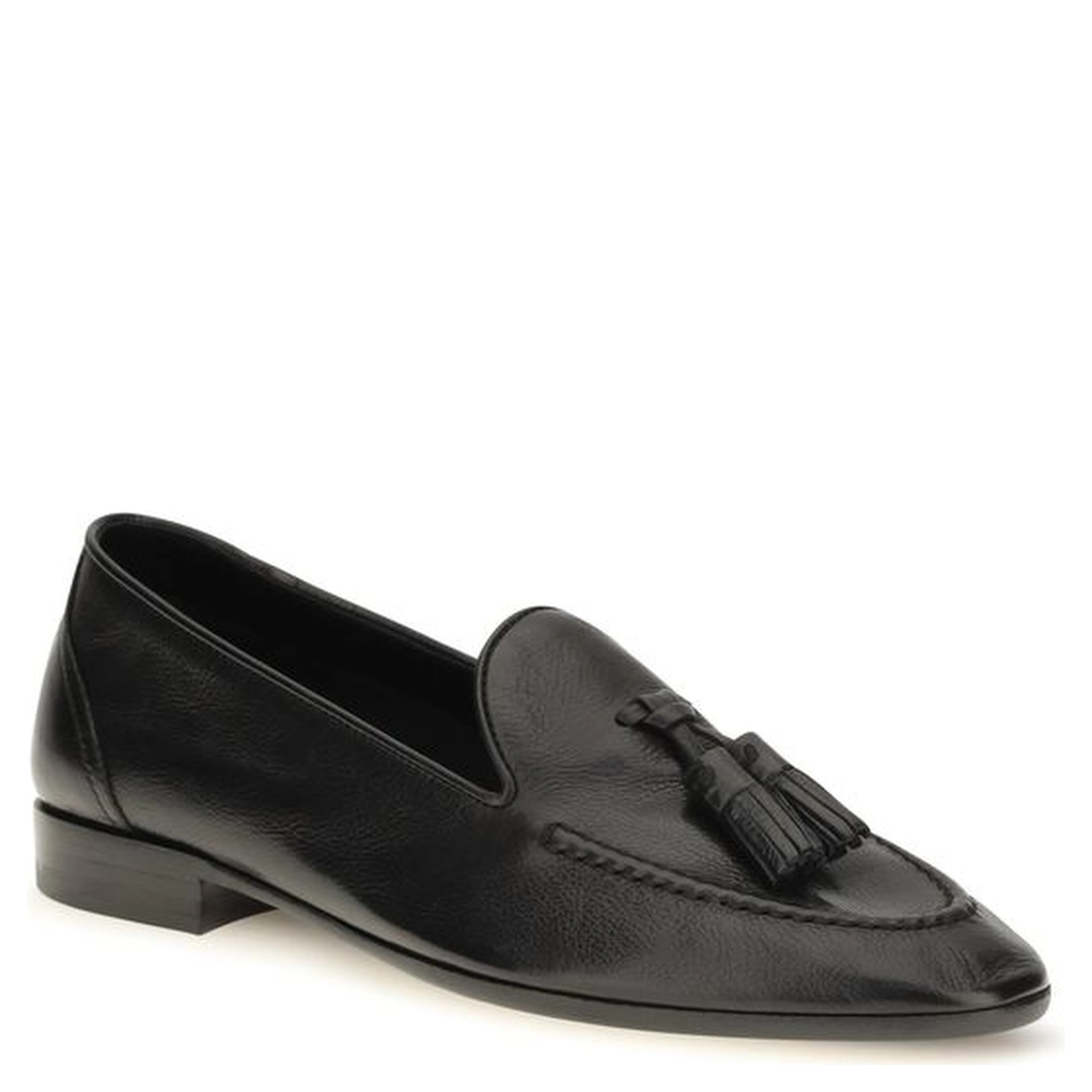 Black Calf Leather Bos Taurus Slip-On Loafers