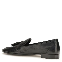 Black Calf Leather Bos Taurus Slip-On Loafers