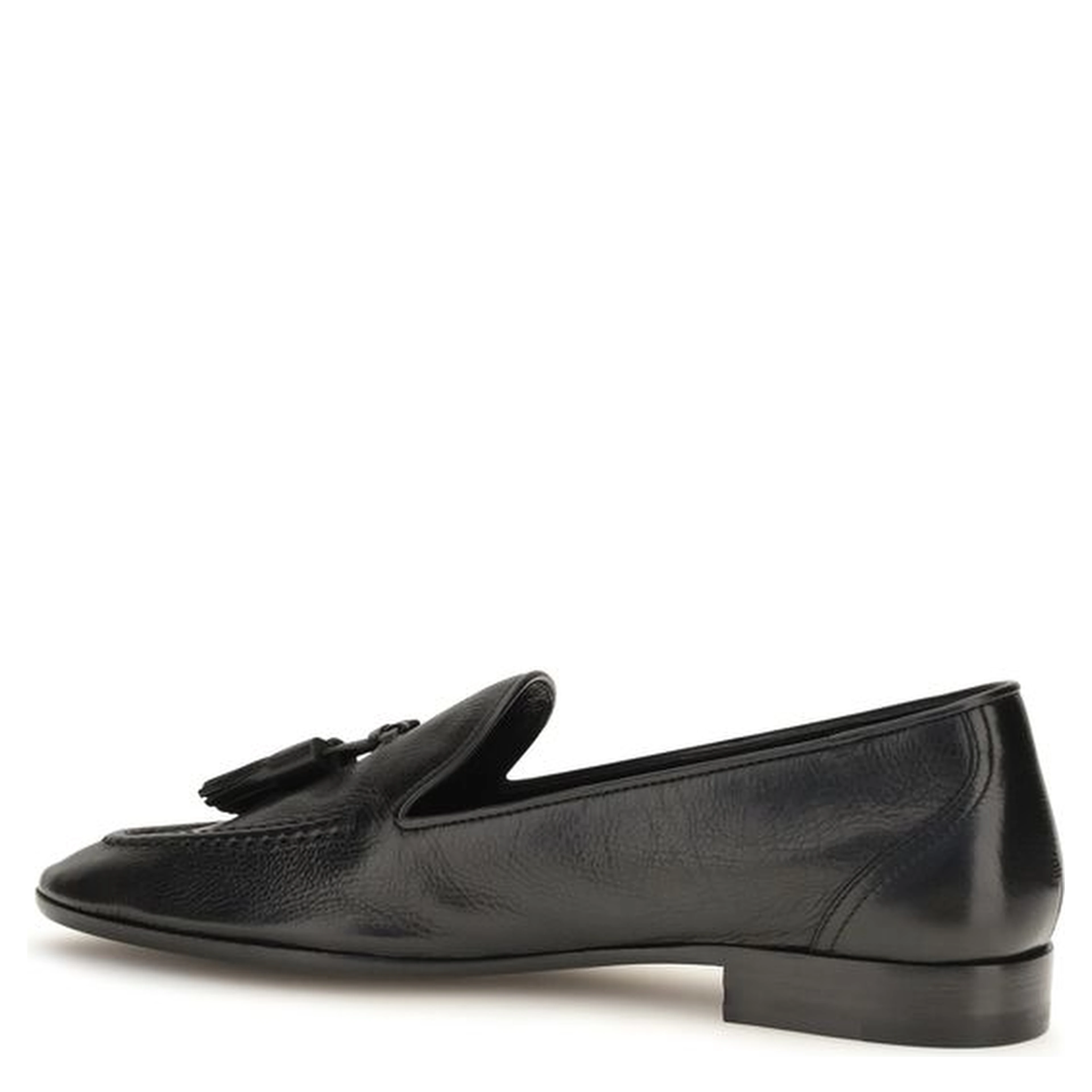 Black Calf Leather Bos Taurus Slip-On Loafers