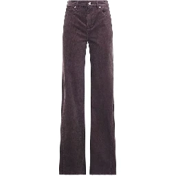 Brown Cotton Casual Pants