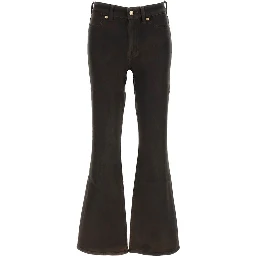 Black Cotton Bootcut Jeans