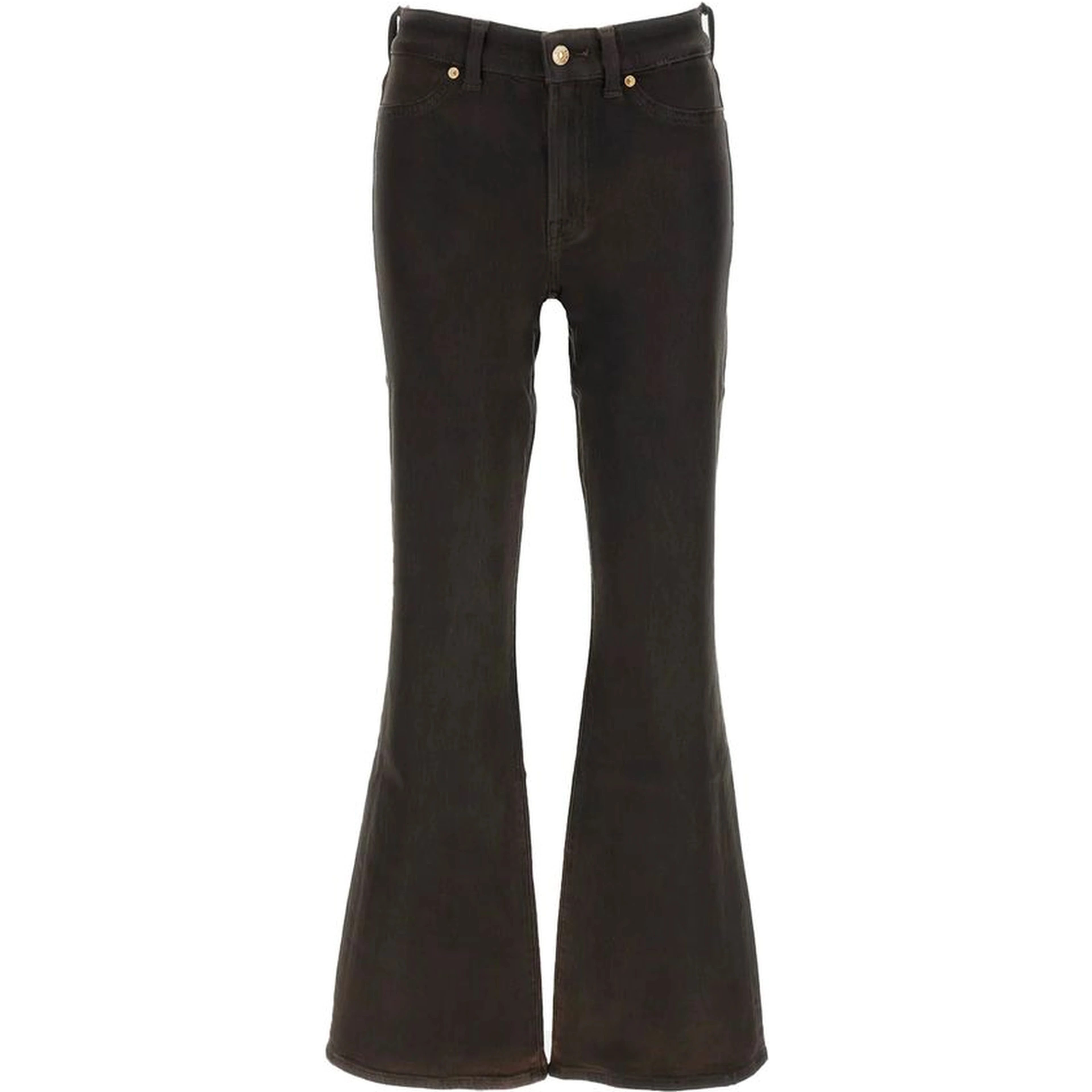 Black Cotton Bootcut Jeans