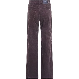 Brown Cotton Casual Pants