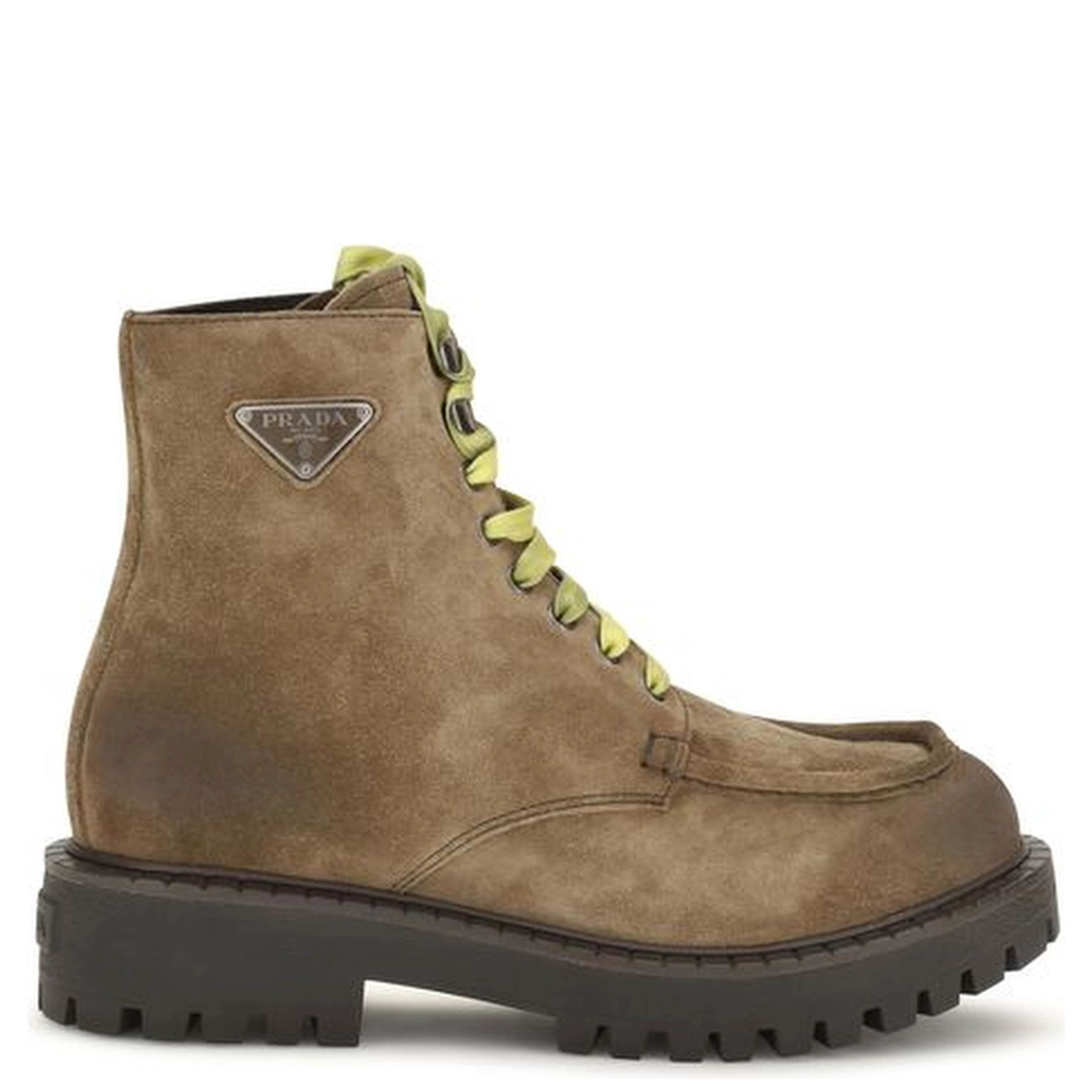 Brown Suede Leather Lace-Up Boots