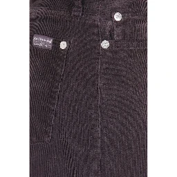 Brown Cotton Casual Pants