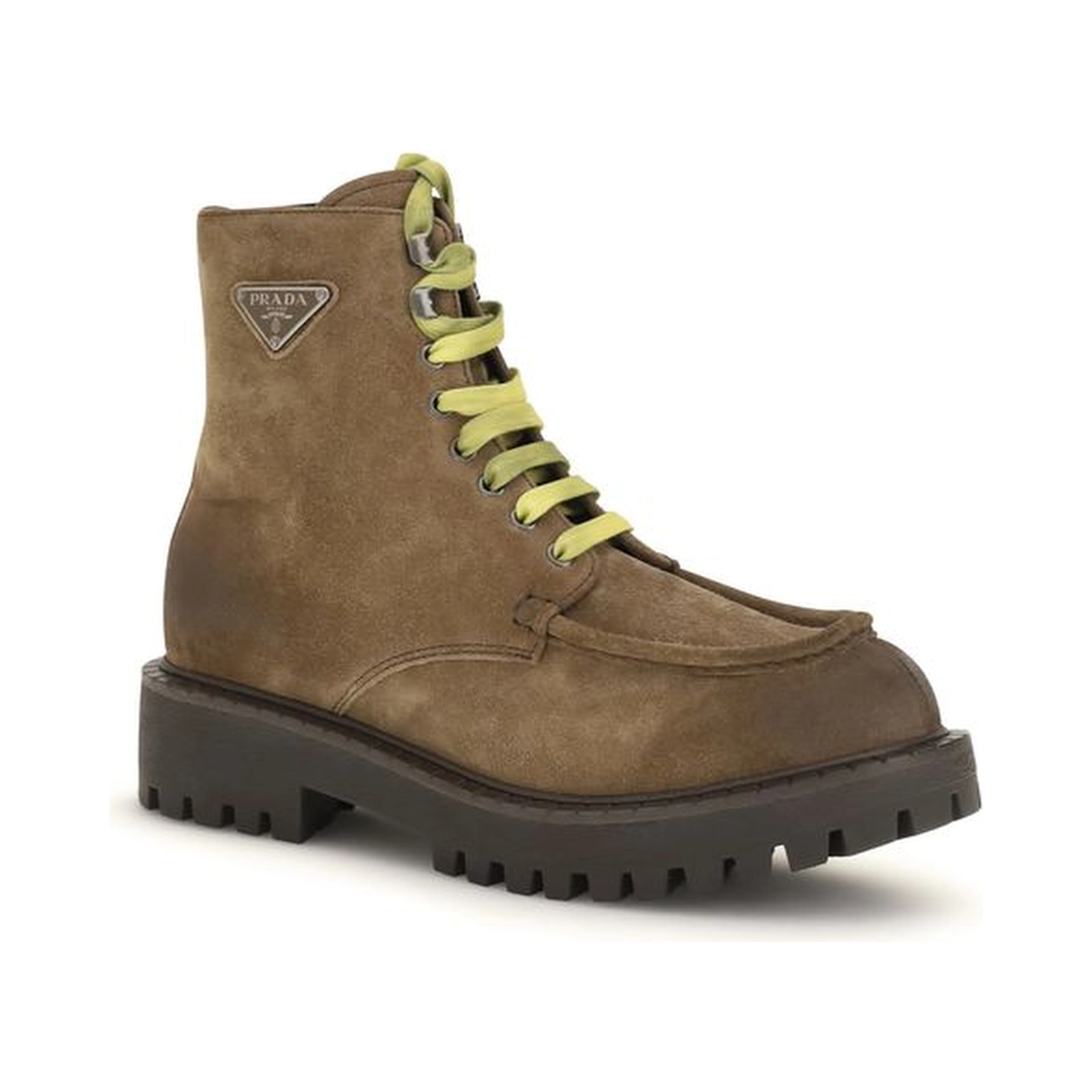Brown Suede Leather Lace-Up Boots