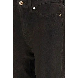 Black Cotton Bootcut Jeans