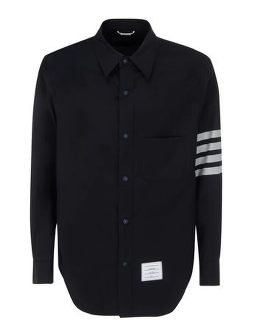 Blue Wool Oves Aries Dress Shirt