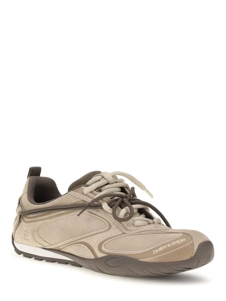 Beige Suede Leather Athletic Sneakers alternative