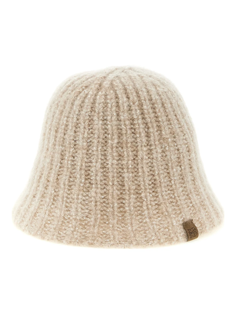 Beige Cashmere Bucket Hat