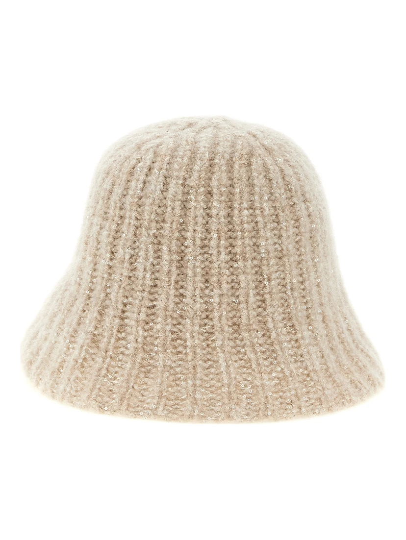 Beige Cashmere Bucket Hat
