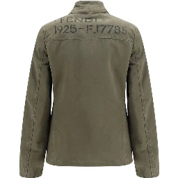Bicolor Cotton Full-Length Jacket