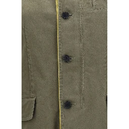 Bicolor Cotton Full-Length Jacket