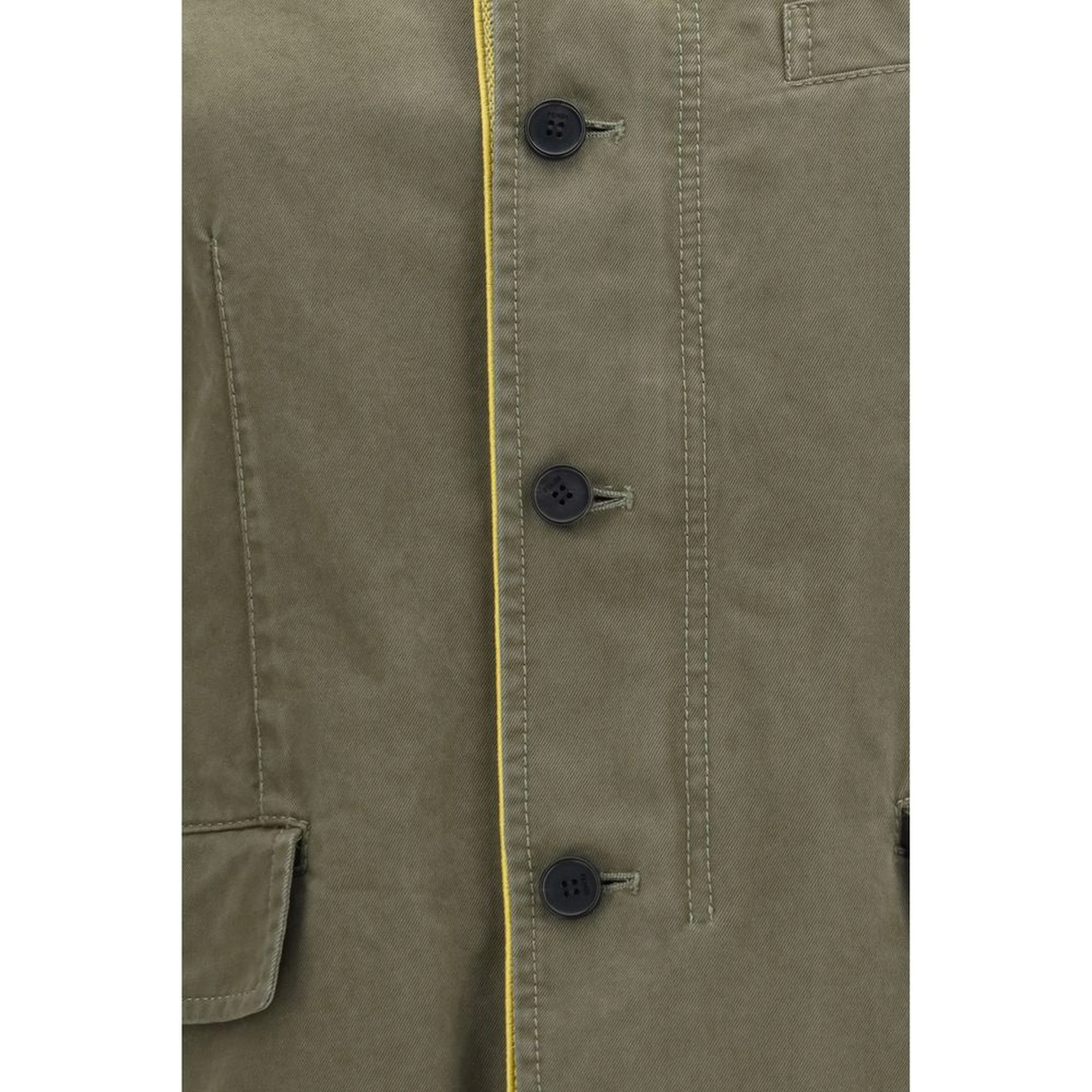 Bicolor Cotton Full-Length Jacket