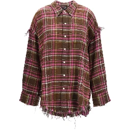 Brown Cotton Pattern Shirt