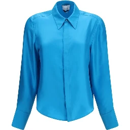 Blue Silk Dress Shirt