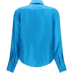 Blue Silk Dress Shirt