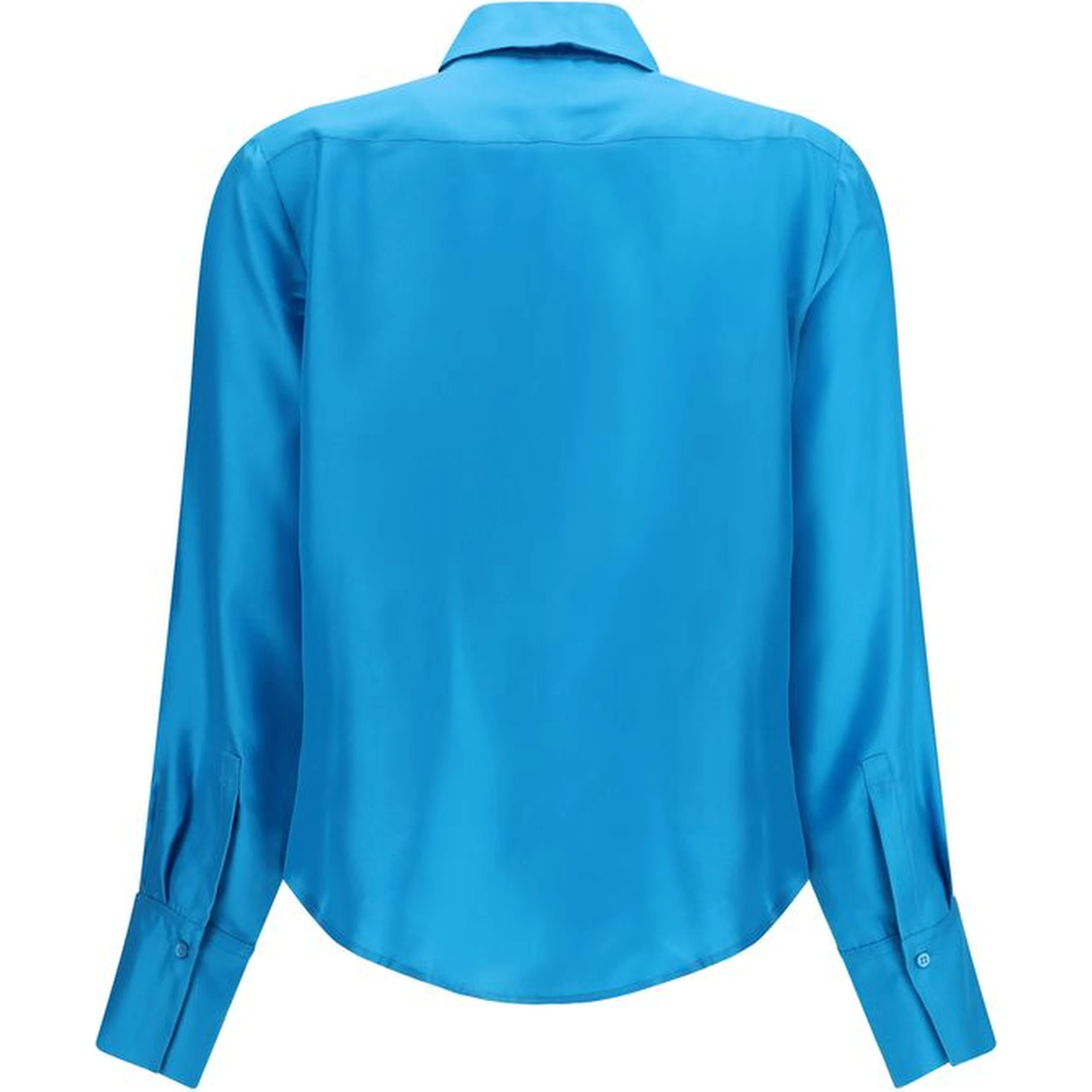 Blue Silk Dress Shirt