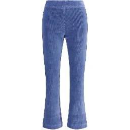 Blue Cotton Flared Pants