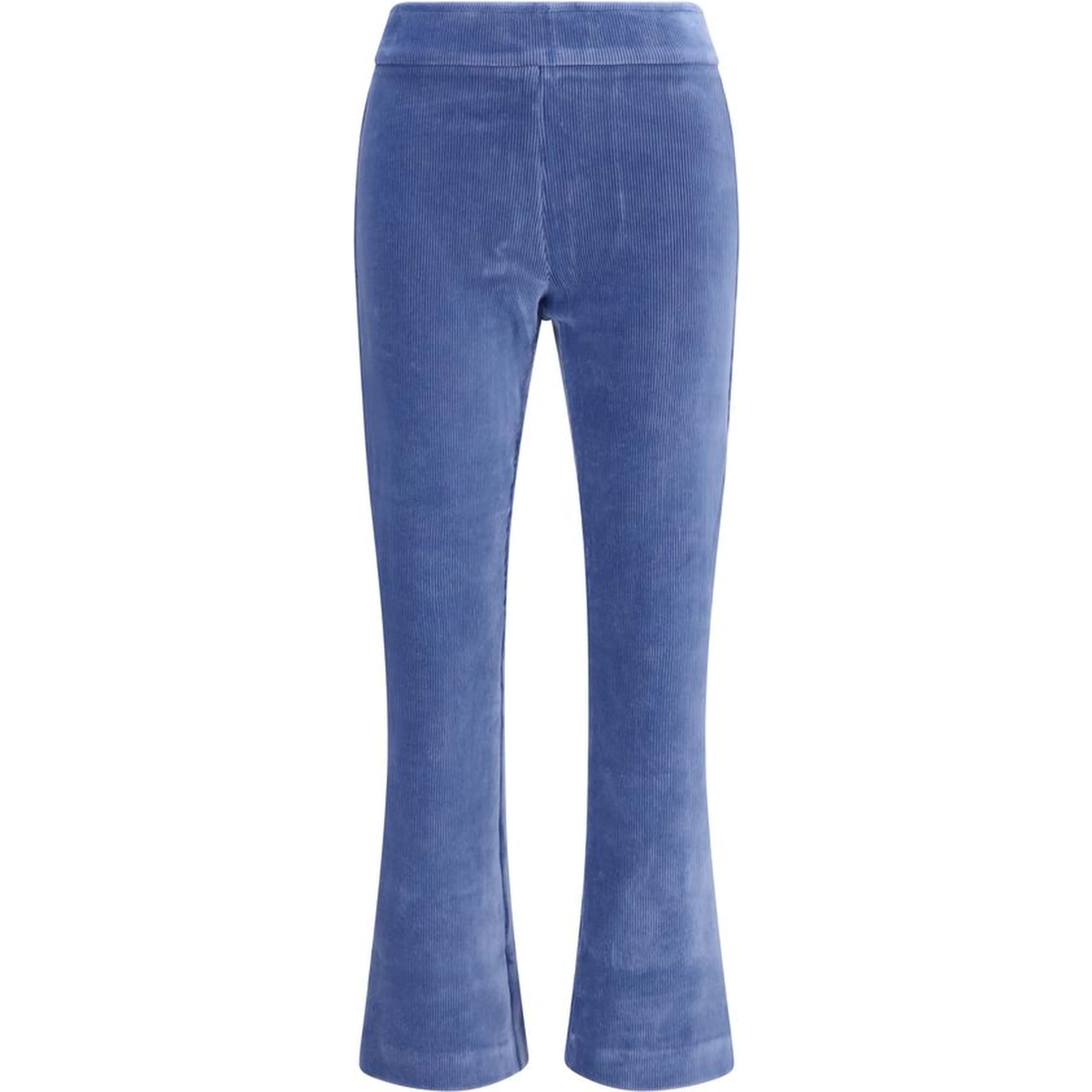 Blue Cotton Flared Pants