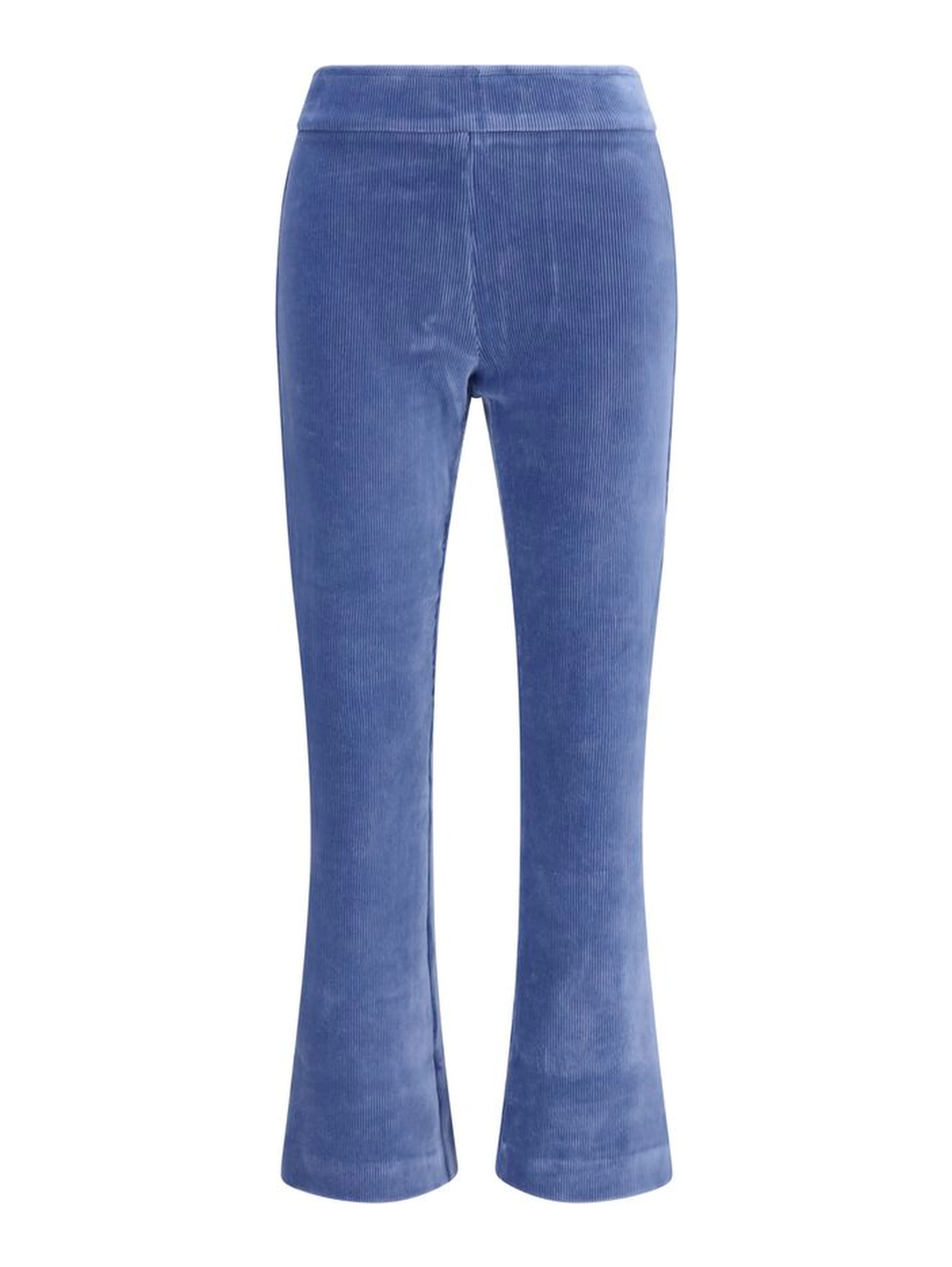 Blue Cotton Flared Pants