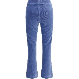 Blue Cotton Flared Pants
