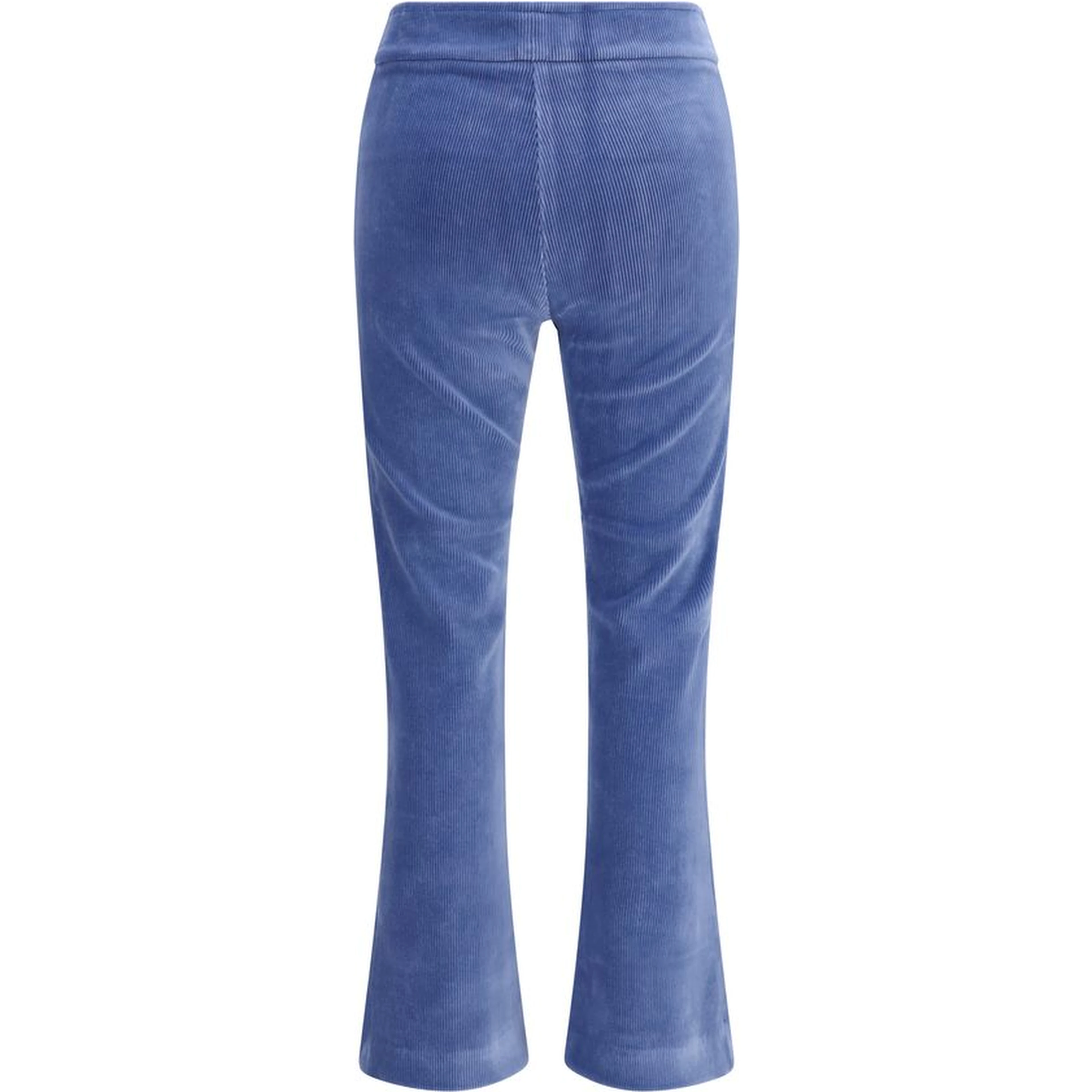 Blue Cotton Flared Pants