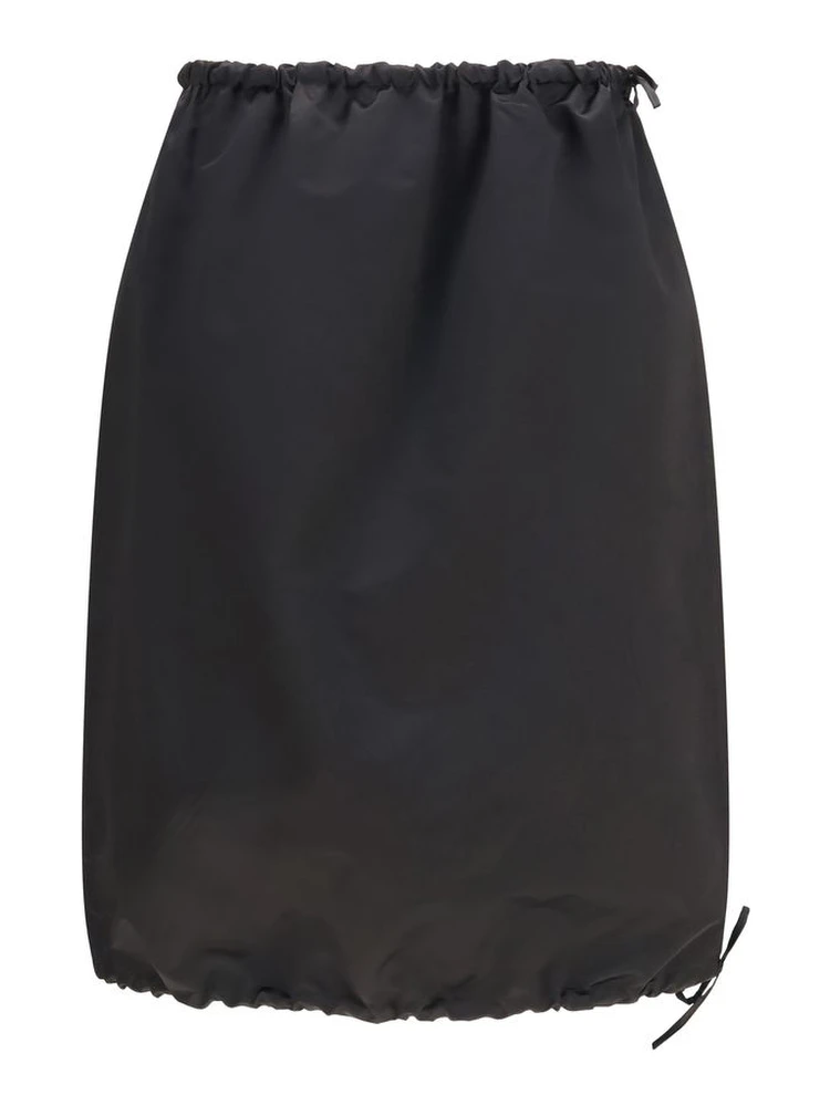 Black Cotton Mini Skirt