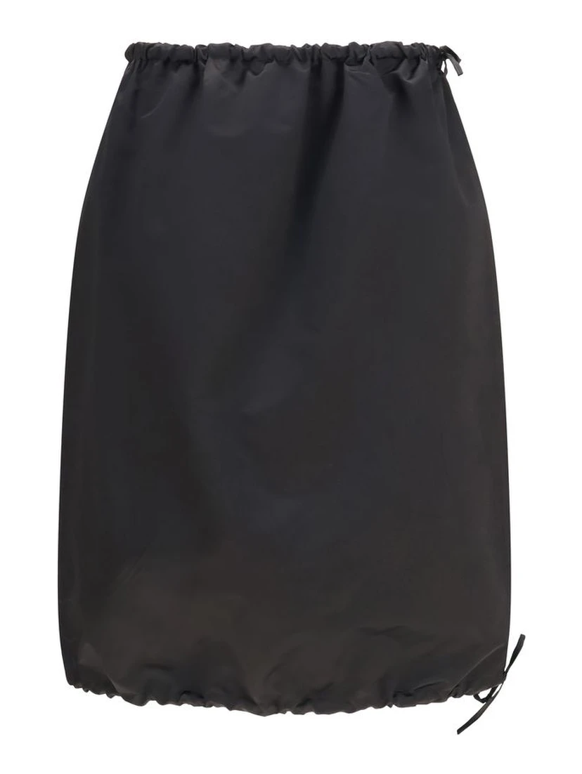 Black Cotton Mini Skirt
